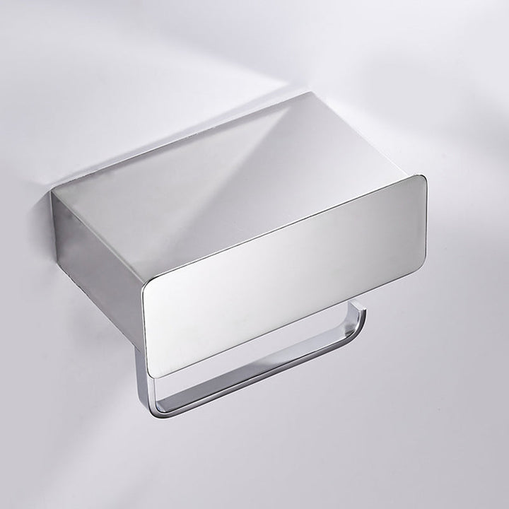 BowLift | 2-piece Stainless Steel Classic Bathroom Accessory Set Black & Chrome Paper Holder