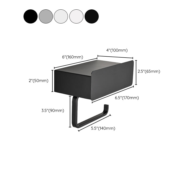 BowLift | 2-piece Stainless Steel Classic Bathroom Accessory Set Black & Chrome Paper Holder