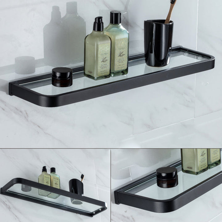 BowLift | Modern Classic Bathroom Accessories Set in Stainless Steel Matte Black Bathrobe Hook/Towel Ring Bar
