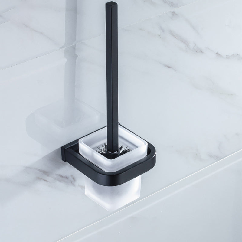 BowLift | Modern Classic Bathroom Accessories Set in Stainless Steel Matte Black Bathrobe Hook/Towel Ring Bar
