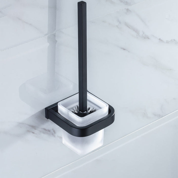 BowLift | Modern Classic Bathroom Accessories Set in Stainless Steel Matte Black Bathrobe Hook/Towel Ring Bar