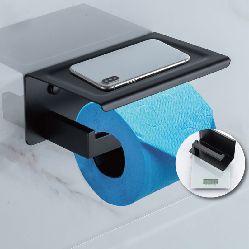 BowLift | Modern Classic Bathroom Accessories Set in Stainless Steel Matte Black Bathrobe Hook/Towel Ring Bar