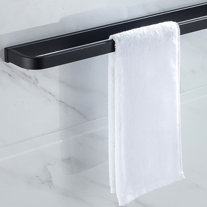 BowLift | Modern Classic Bathroom Accessories Set in Stainless Steel Matte Black Bathrobe Hook/Towel Ring Bar