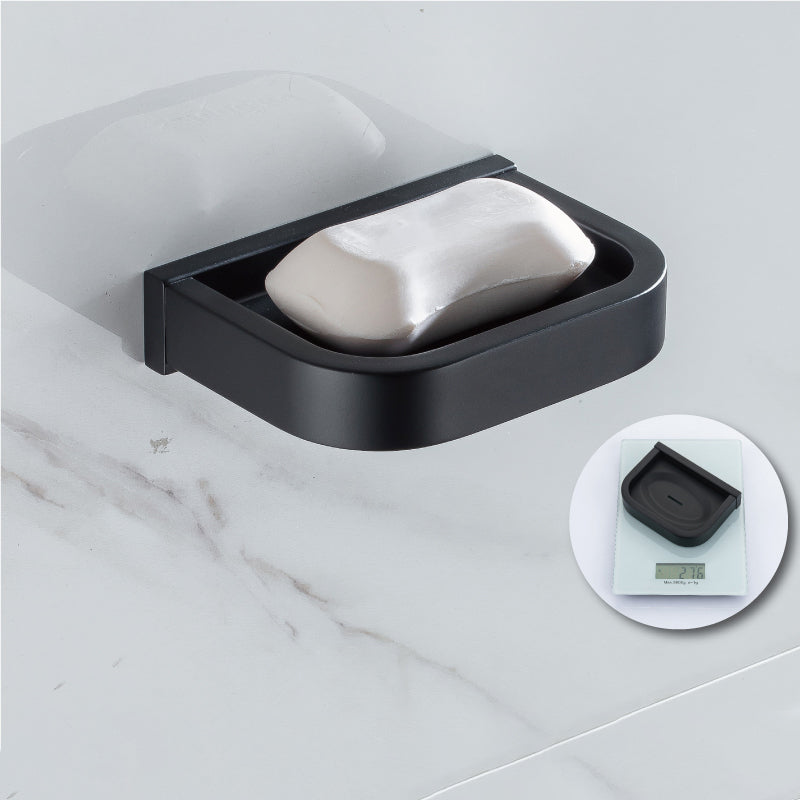BowLift | Modern Classic Bathroom Accessories Set in Stainless Steel Matte Black Bathrobe Hook/Towel Ring Bar