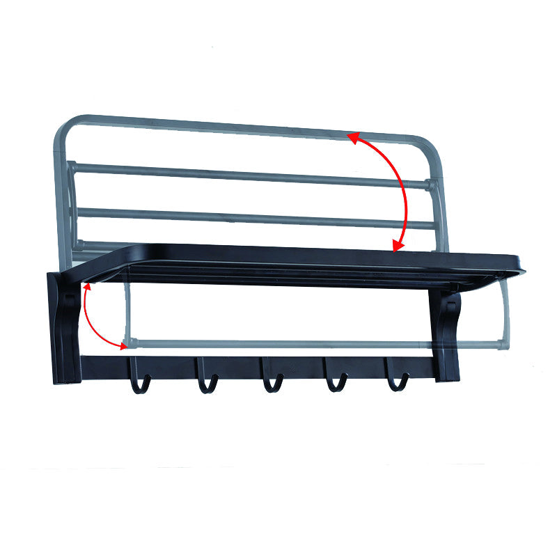 BowLift | Modern Classic Bathroom Accessories Set in Stainless Steel Matte Black Bathrobe Hook/Towel Ring Bar