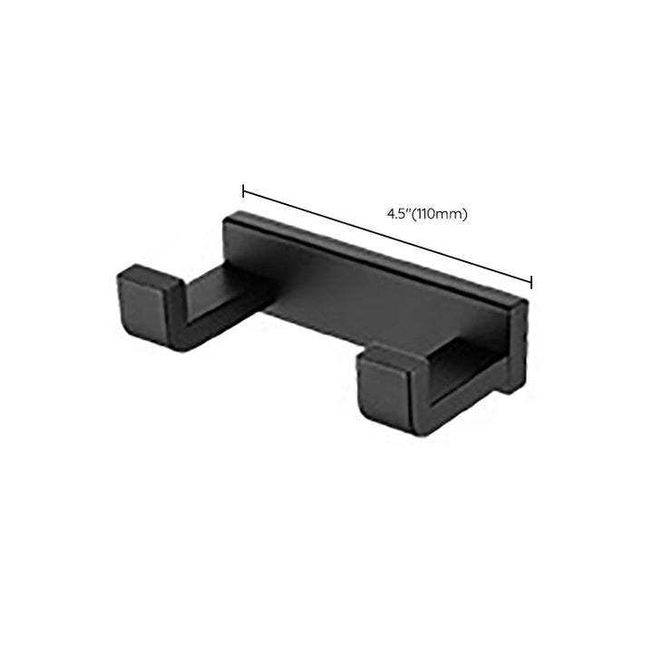 BowLift | Modern Classic Bathroom Accessories Set in Stainless Steel Matte Black Bathrobe Hook/Towel Ring Bar
