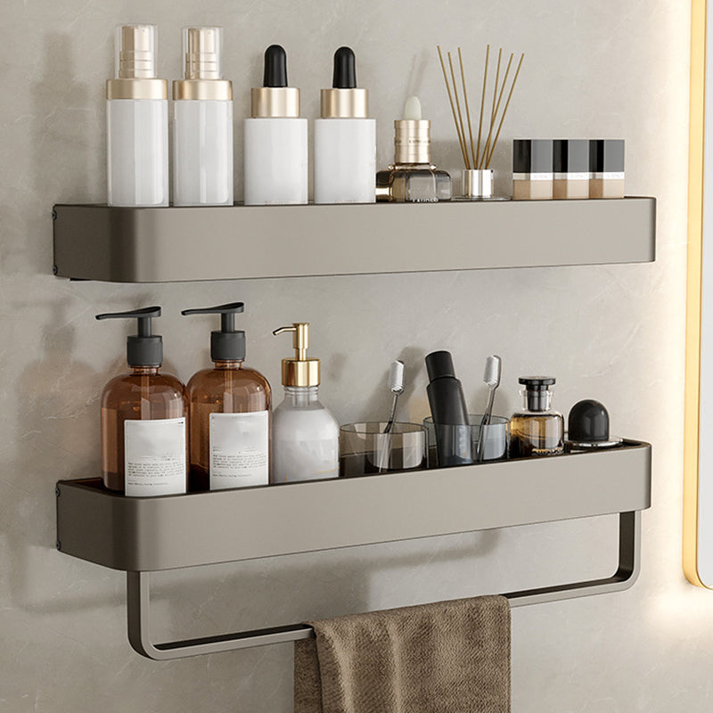BowLift | Contemporary Aluminum Bathroom Accessory Set Gray Bath Shelf