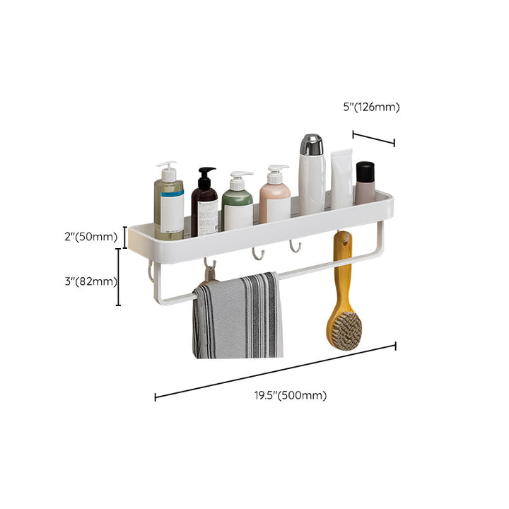 BowLift | Contemporary Bathroom Accessory Set Metal Bath Shelf in White