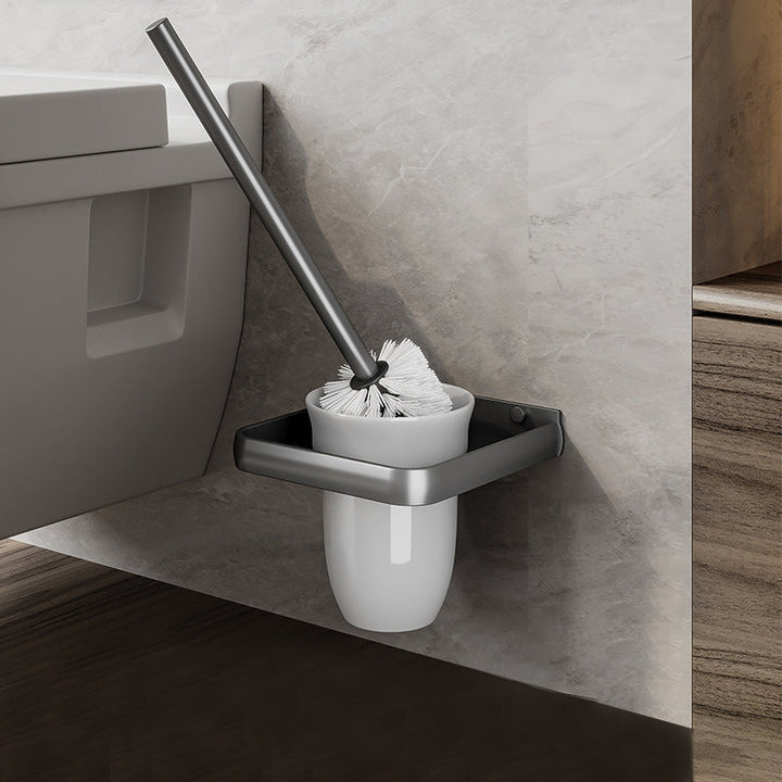 BowLift | Gray Aluminum Bathroom Accessory Set Contemporary Bathroom Shelf