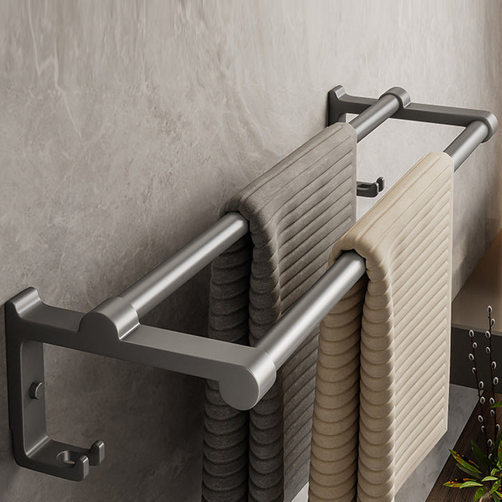 BowLift | Gray Aluminum Bathroom Accessory Set Contemporary Bathroom Shelf