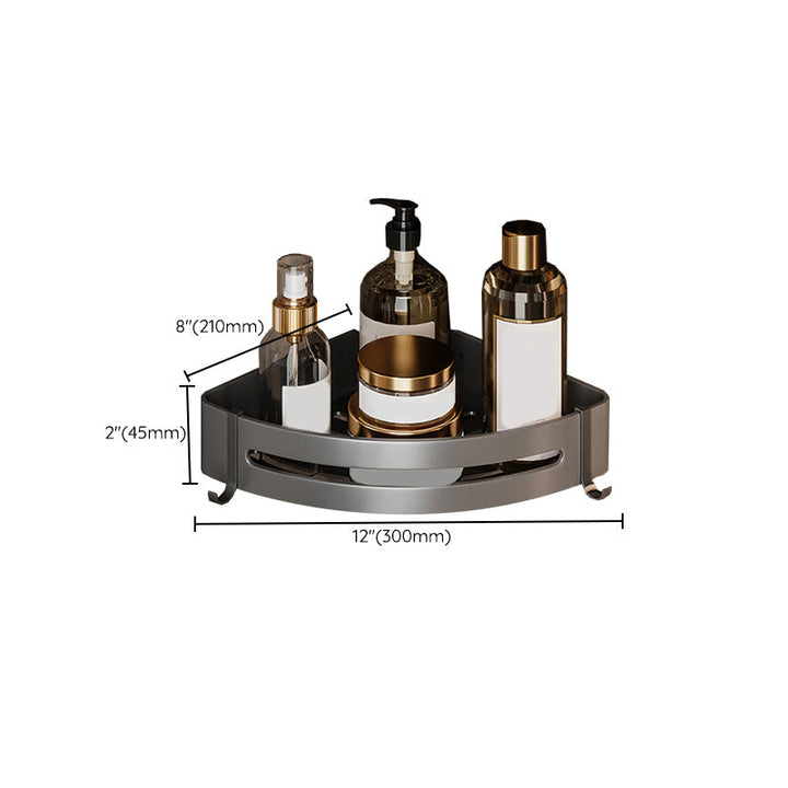 BowLift | Gray Aluminum Bathroom Accessory Set Contemporary Bathroom Shelf