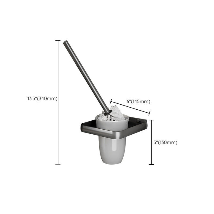 BowLift | Gray Aluminum Bathroom Accessory Set Contemporary Bathroom Shelf