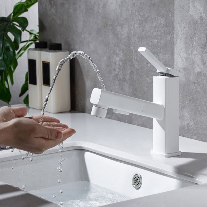 BowLift | Lever Handle Faucet Pull-Out Basin Faucet with Swivel Spout