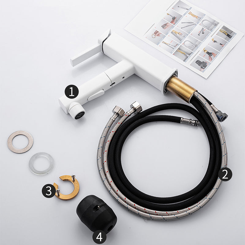 BowLift | Lever Handle Faucet Pull-Out Basin Faucet with Swivel Spout