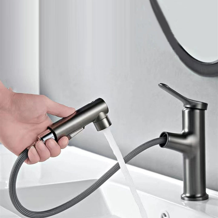 BowLift | Vessel Sink Faucet Contemporary Pull-out Tap with Swivel Spout