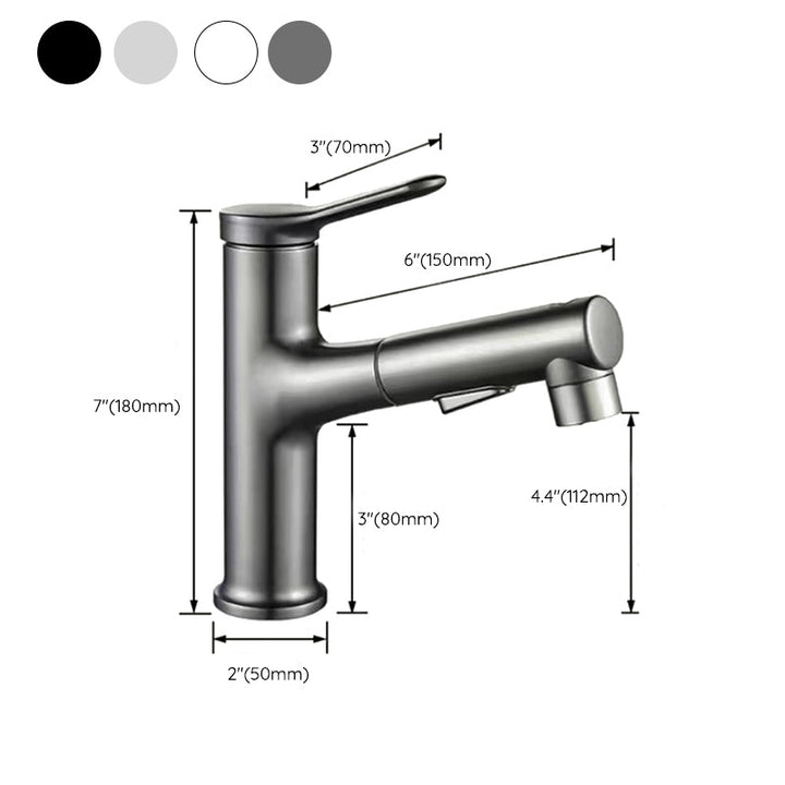 BowLift | Vessel Sink Faucet Contemporary Pull-out Tap with Swivel Spout