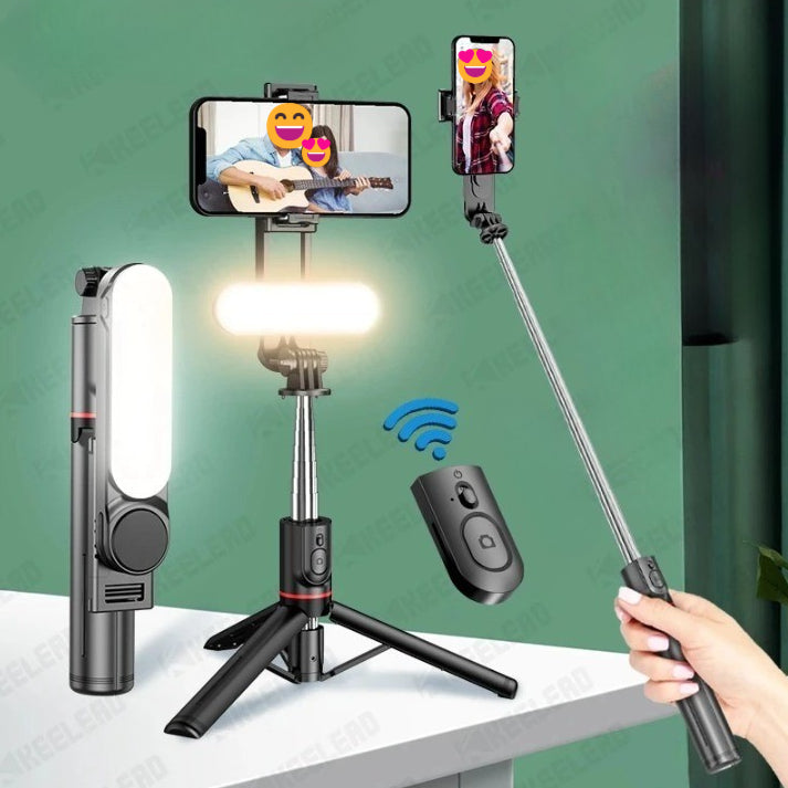BowLift | Ultra Foldable Built-In Lighting Selfie Stick Tripod