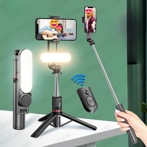 BowLift | Ultra Foldable Built-In Lighting Selfie Stick Tripod