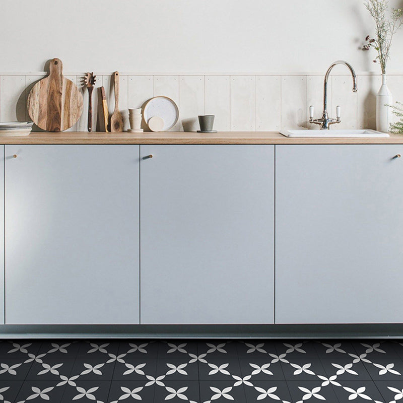 BowLift | Square Indoor Vinyl Floor Peel and Stick Floral Print Waterproof Vinyl Floor