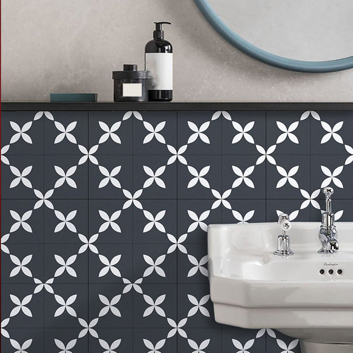 BowLift | Square Indoor Vinyl Floor Peel and Stick Floral Print Waterproof Vinyl Floor