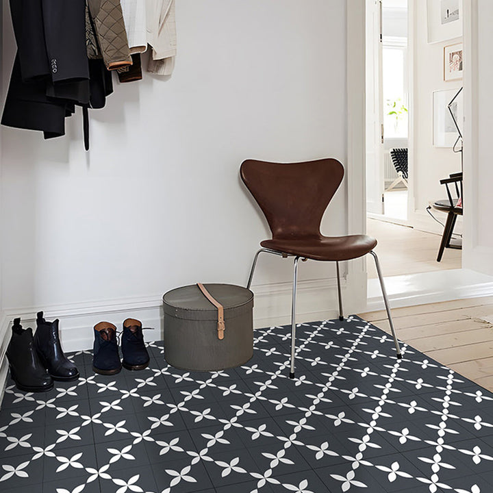 BowLift | Square Indoor Vinyl Floor Peel and Stick Floral Print Waterproof Vinyl Floor