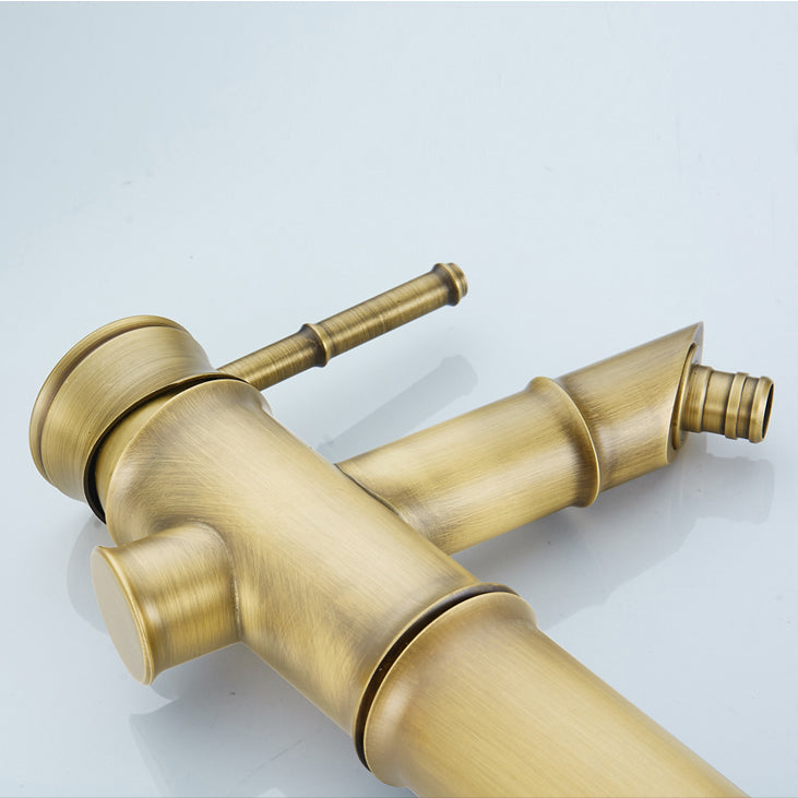 BowLift | Farmhouse Vessel Sink Faucet Copper 1-Handle Low Arc Vessel Faucet for Bathroom