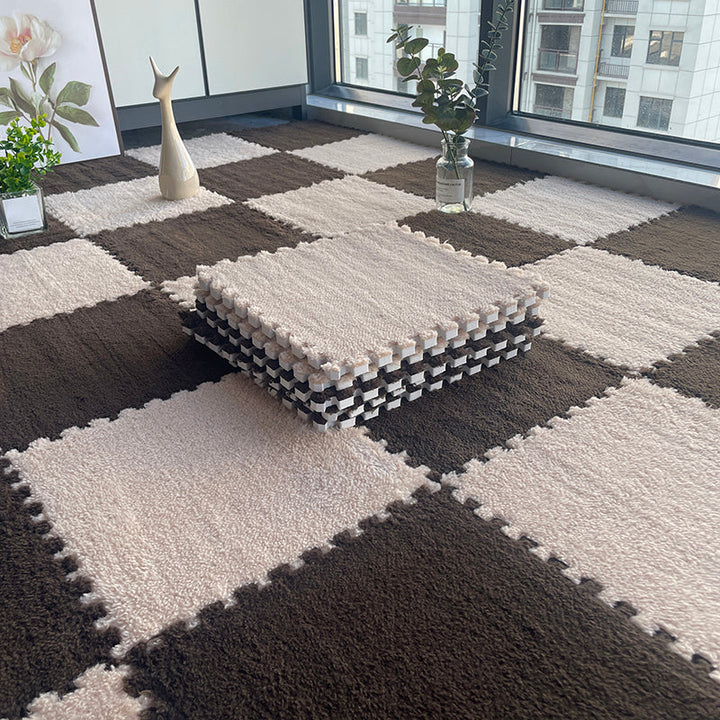 BowLift | Multicolored Level Loop Carpet Tile Non-Slip Composite Floor Tiles for Bedroom