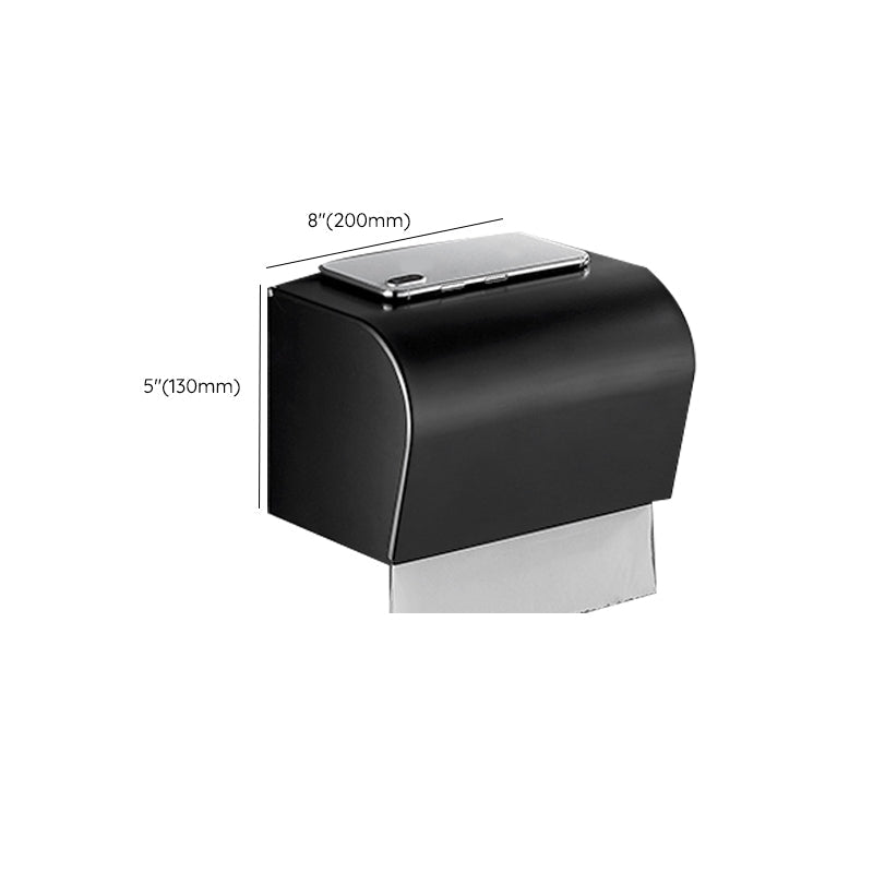 BowLift | Matt Black 5-piece Modern Bathroom Accessory Set with Shelf/Tower Bar & Paper Holder