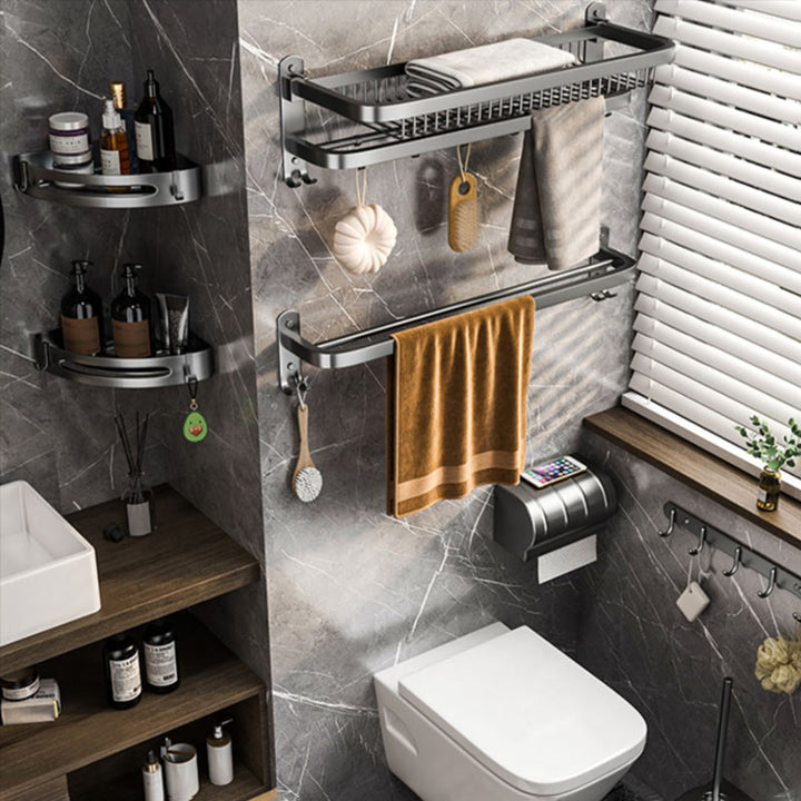 BowLift | Modern gray bathroom accessory set bathroom shelf bath hardware set