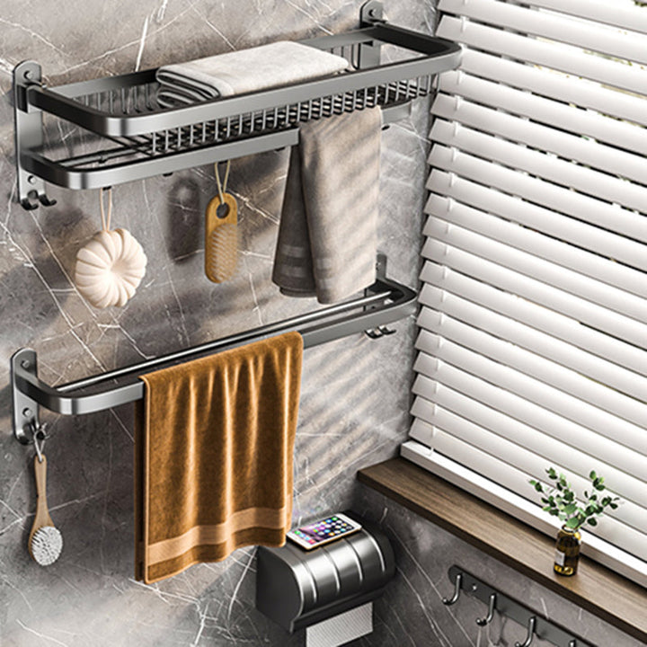 BowLift | Modern gray bathroom accessory set bathroom shelf bath hardware set