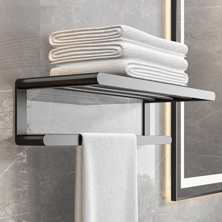 BowLift | Modern Bathroom Set with Bath Shelf/Towel Holder & Paper Holder Black Bathroom Hardware