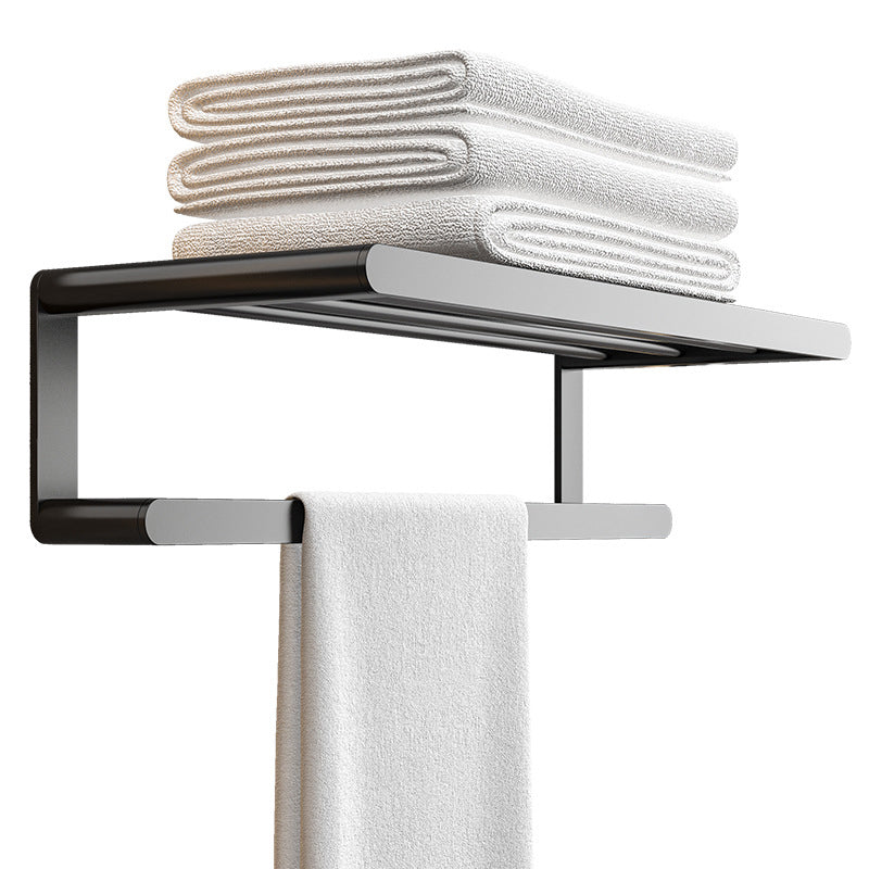 BowLift | Modern Bathroom Set with Bath Shelf/Towel Holder & Paper Holder Black Bathroom Hardware