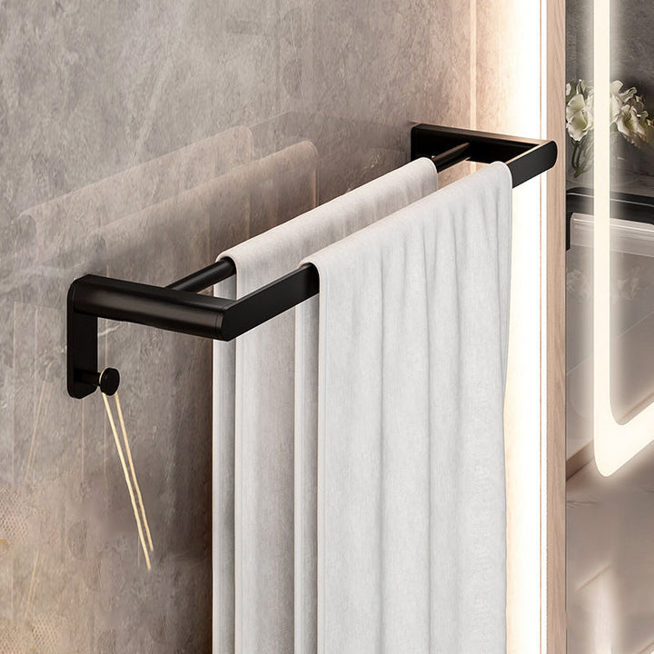 BowLift | Modern Bathroom Set with Bath Shelf/Towel Holder & Paper Holder Black Bathroom Hardware