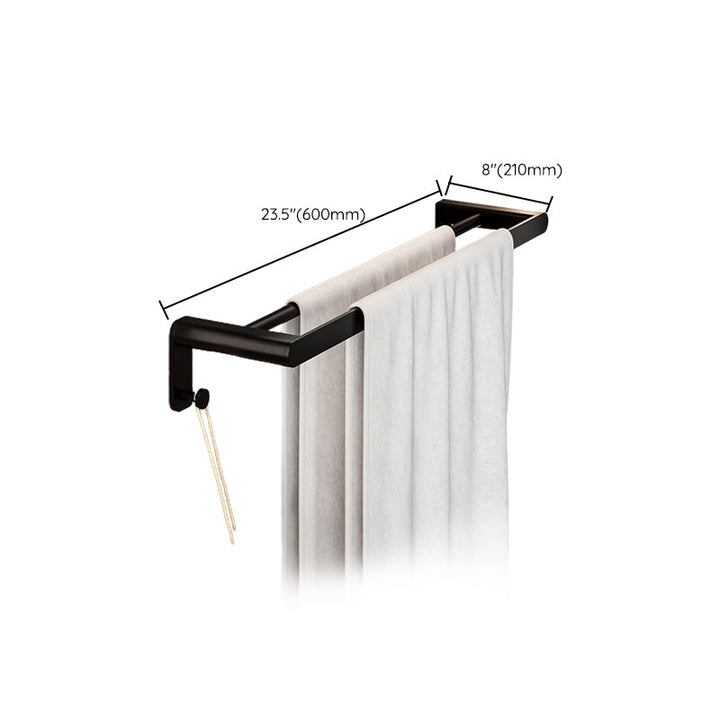 BowLift | Modern Bathroom Set with Bath Shelf/Towel Holder & Paper Holder Black Bathroom Hardware