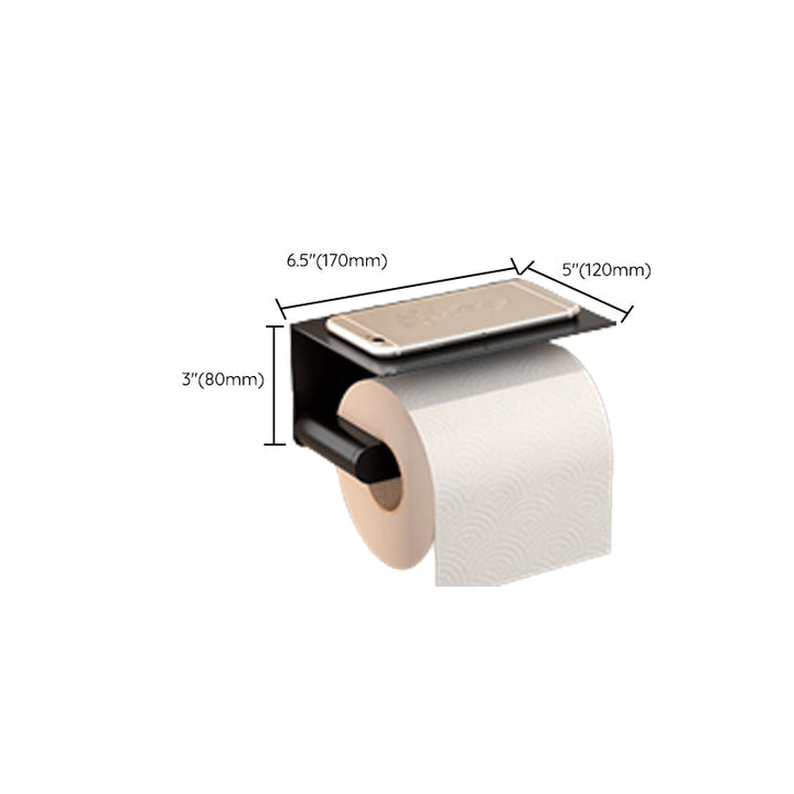 BowLift | Modern Bathroom Set with Bath Shelf/Towel Holder & Paper Holder Black Bathroom Hardware