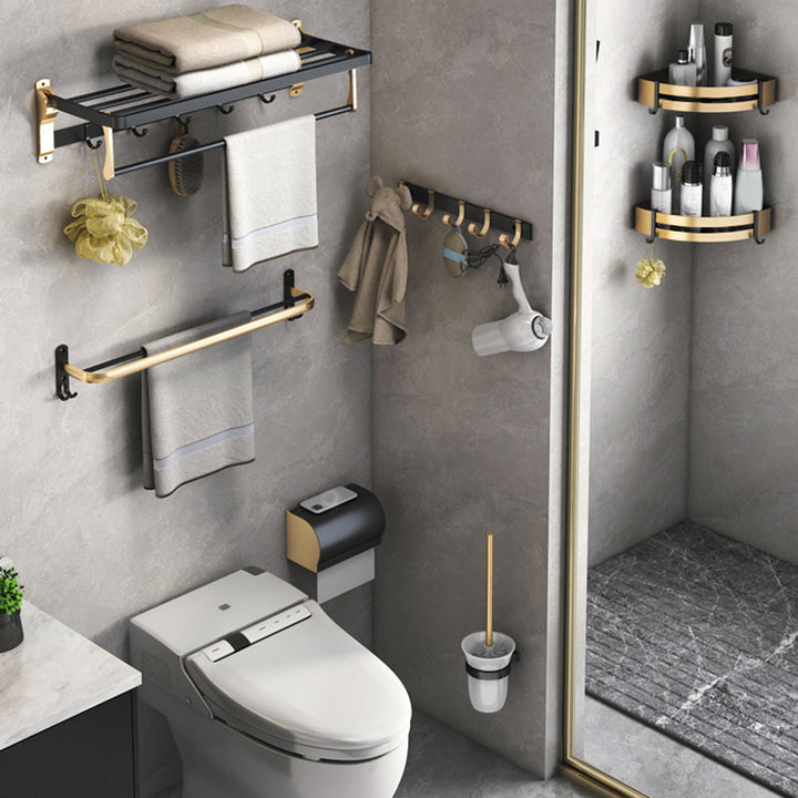 BowLift | Black & Brass Bathroom Set Modern Style Bathroom Accessories As Individual Piece Or As Set