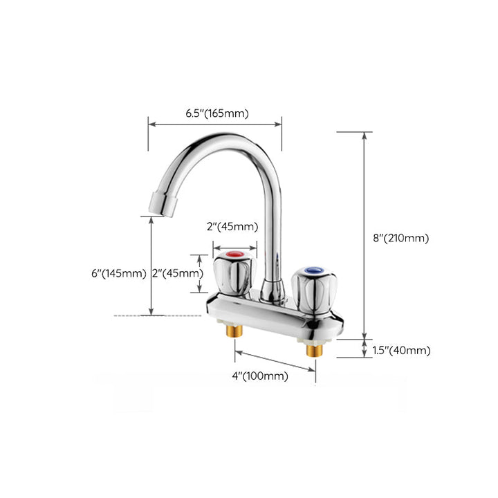 BowLift | Knob Handle Brass Faucet High Arc Swivel Sink Faucet for Bathroom