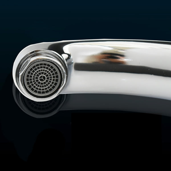 BowLift | Contemporary Water Tap Knob Handle Low Arc Zinc Faucet in Silver