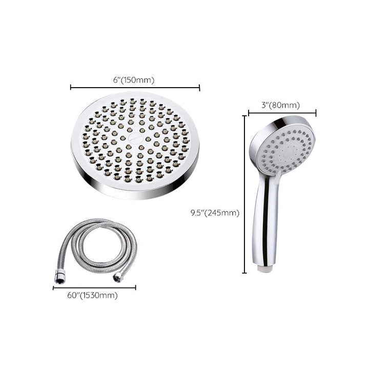 BowLift | 4-Setting Silver Shower Set Concealed Wall Mount Holder Tee with Outlet