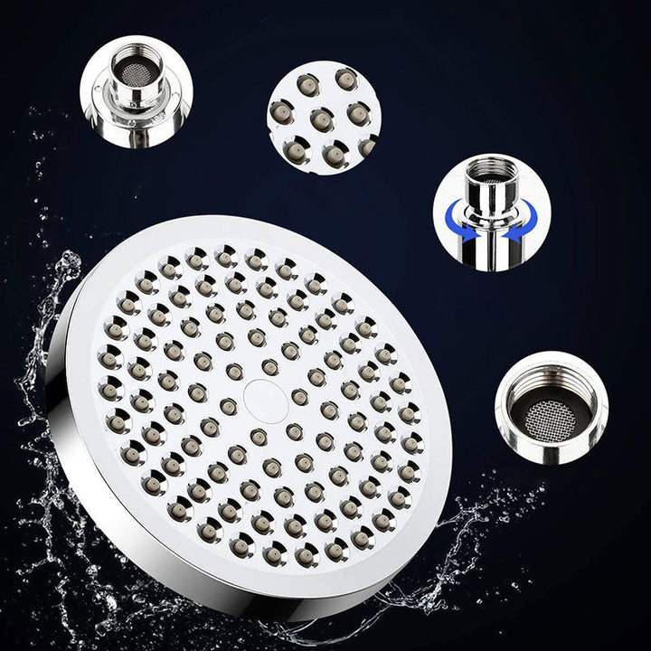 BowLift | Modern Standard Shower Set Double Round Metal Adjustable Spray Pattern Shower Head