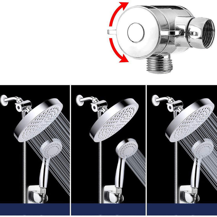 BowLift | Modern Standard Shower Set Double Round Metal Adjustable Spray Pattern Shower Head