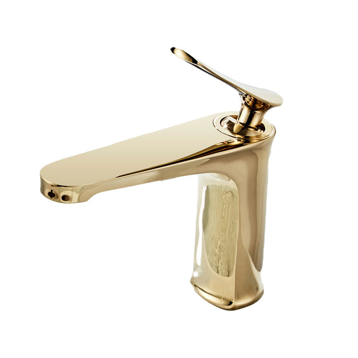 BowLift | Luxury 1 Handle Sink Bathroom Faucet Round Brass Sink Faucet with Water Hose
