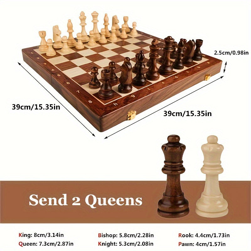 BowLift | ClassicWood Wooden Chess Set - Perfect for Home and On the Go