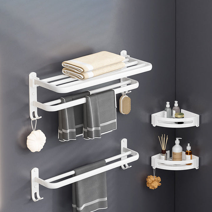 BowLift | White contemporary bathroom accessory set stainless steel aluminum bathroom set