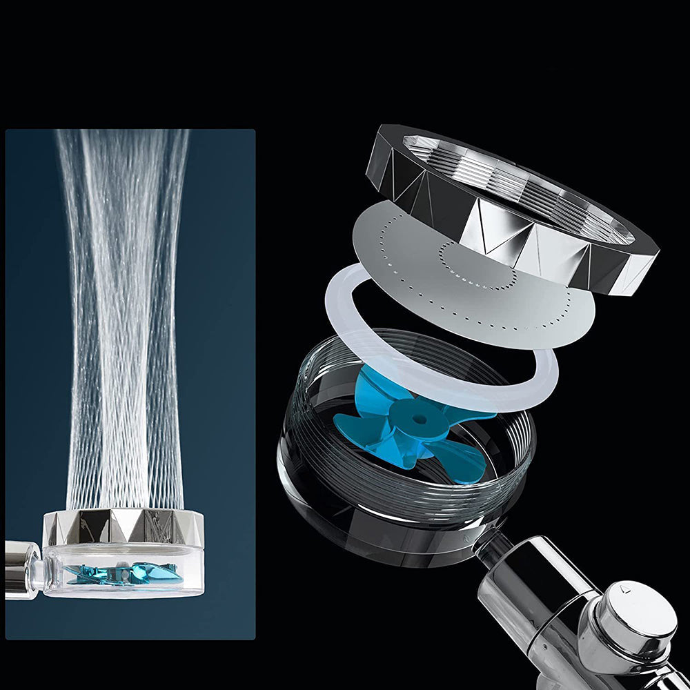 BowLift | Contemporary Handheld Supercharged Showerhead Round 3 Setting Spray Head