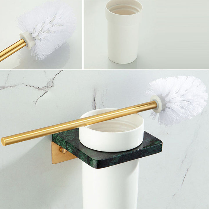 BowLift | Golden Bath Hardware Set Brass & Marble Bathroom Accessories Set