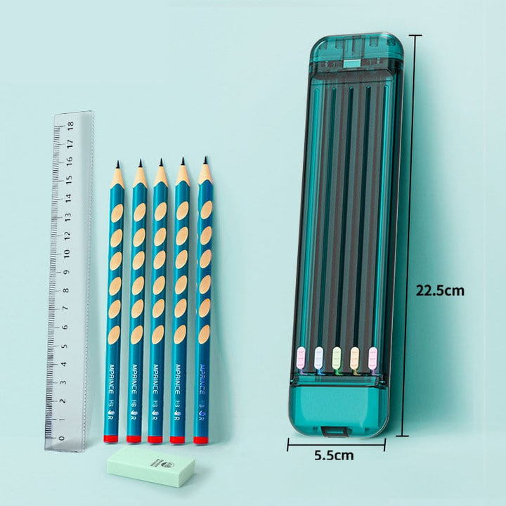 BowLift | Multifunctional Pencil Case for Kids with 5pcs Pencils2B, Eraser and Ruler