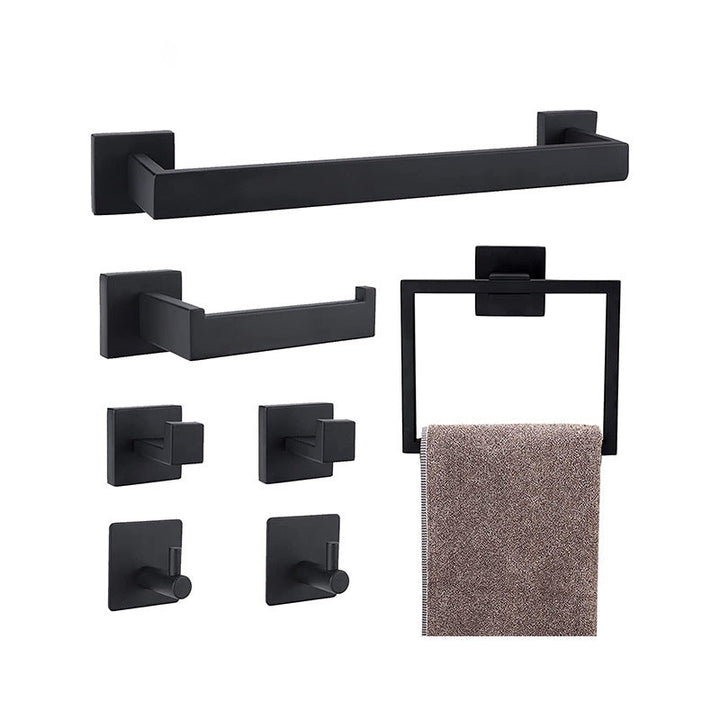 BowLift | 7-piece bathroom accessory set made of stainless steel with paper holder/robe hook/towel ring bar