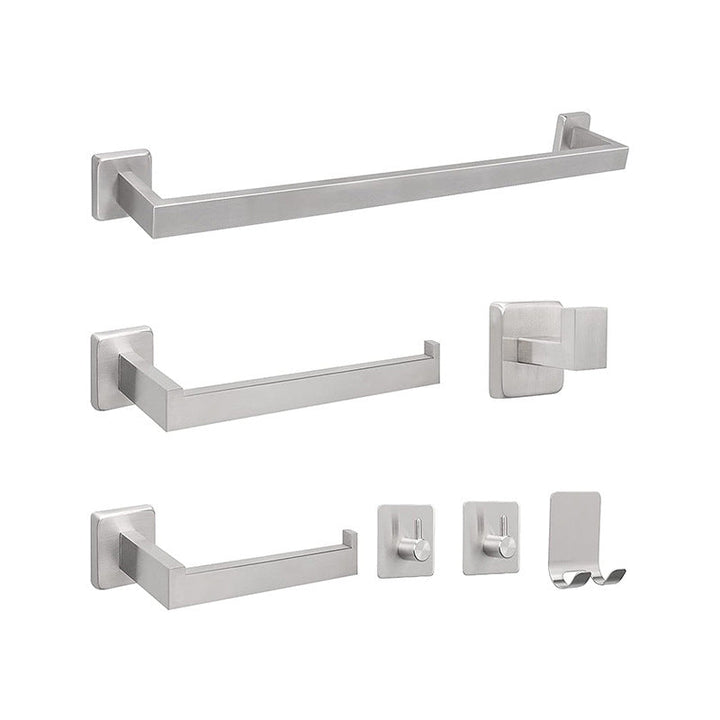 BowLift | 7-piece bathroom accessory set made of stainless steel with paper holder/robe hook/towel ring bar