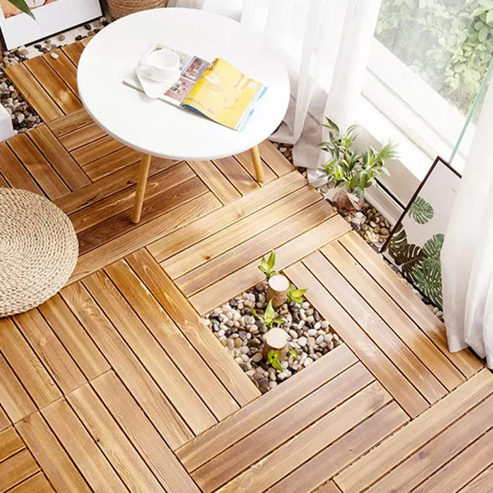BowLift | Parquet Pine Floor Tile Waterproof Click Lock Traditional Hardwood Floor for Living Room